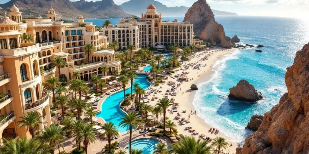 Resort aerial at What are the Best Luxury Resorts in Cabo (2026) with beach and ocean