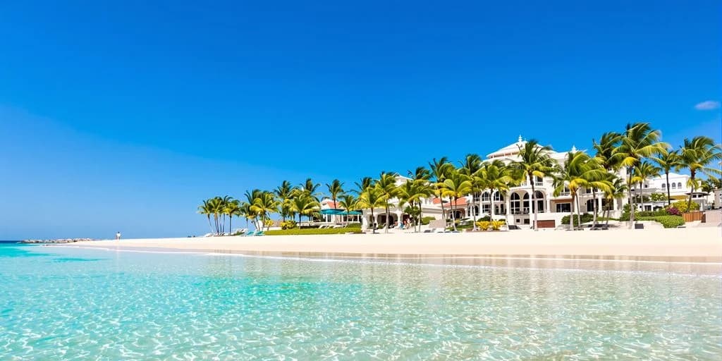 Beach resort at Why Cabo Beachfront Villas Include Private Beaches You Can't Access with palm trees, clear water