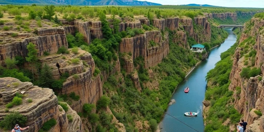 River cliffs at Wild Canyon Adventures: Worth the Money? (Honest Review 2026) with lush green vegetation, mountains beyond