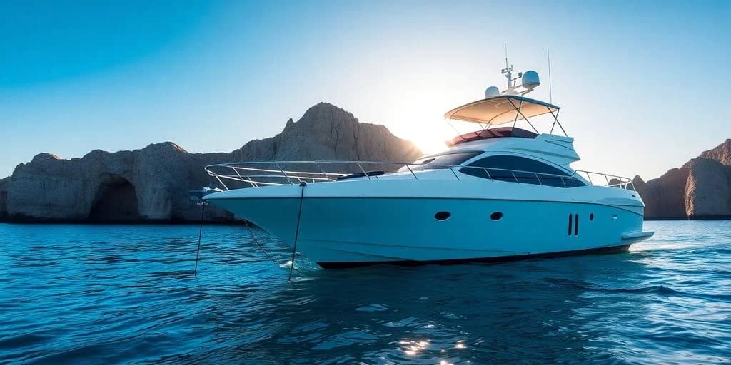 Motor yacht 3 at Yacht Maintenance Services in Cabo: Price Guide at sunrise, by mountains
