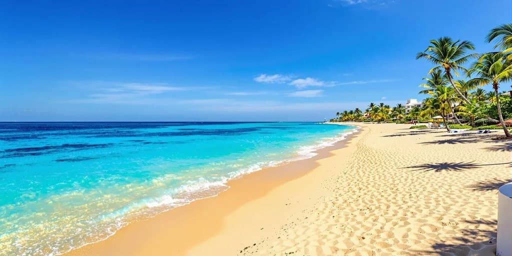 Sandy beach at Your Beachfront Paradise at Cabo Villas Beach Resort with clear blue ocean