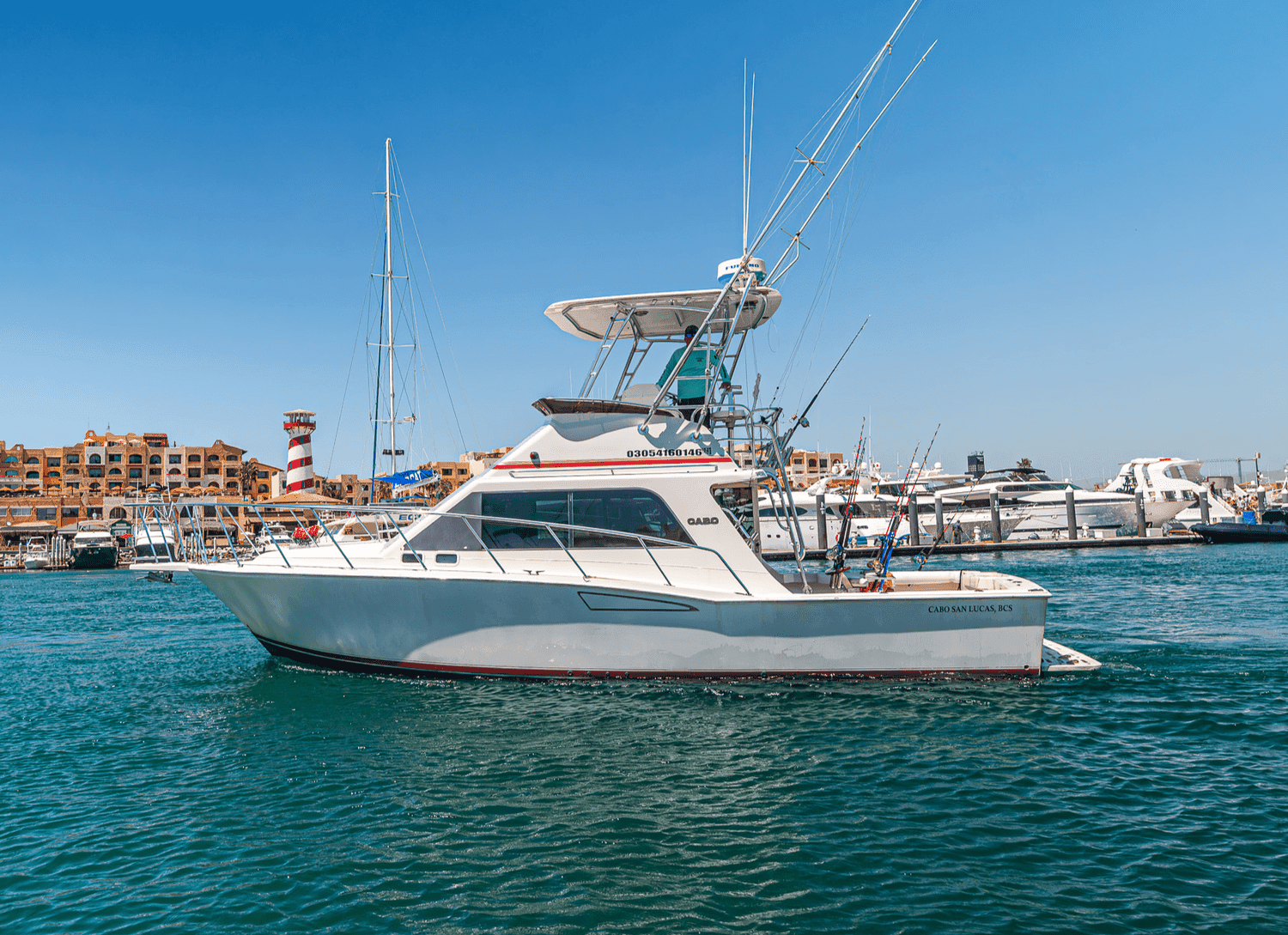 35ft CABO Flybridge sportfishing boat in Cabo San Lucas