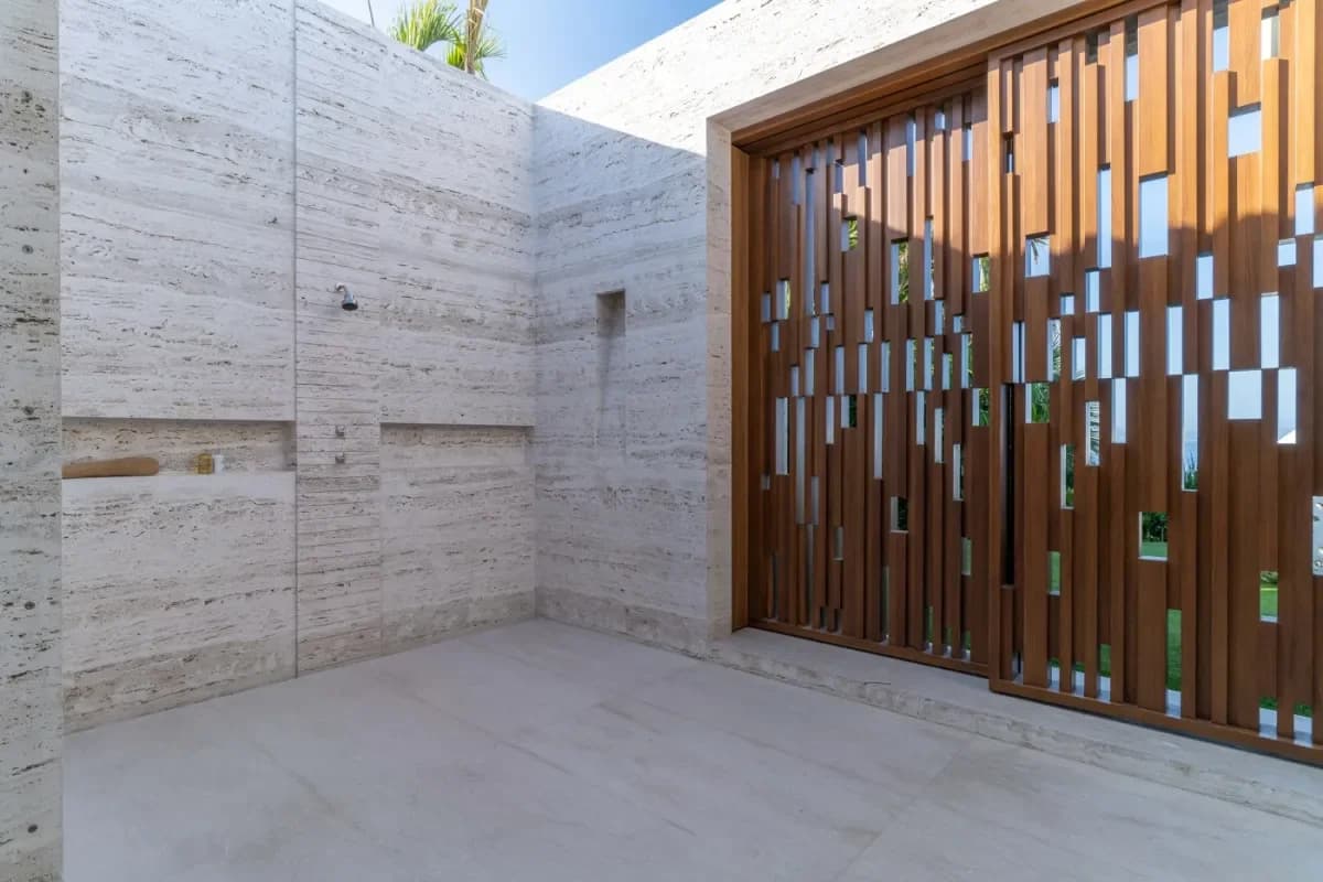 Exterior facade at Your Ultimate Romantic Villa Getaway in Cabo for Couples in 2026 with wooden screen door
