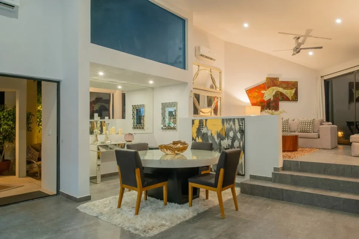Dining area at Best Spa Day Cabo San Lucas with decorative mirrors