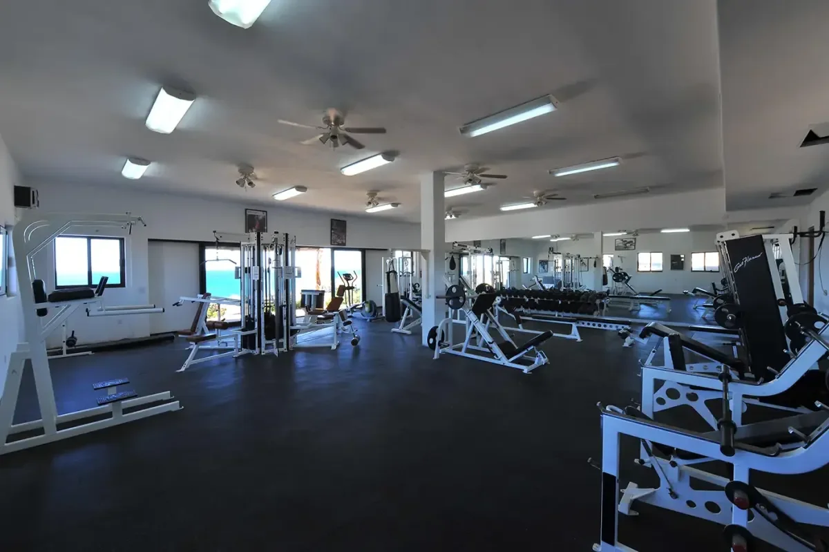 Fitness center at Divorce Beach Parking with various exercise equipment