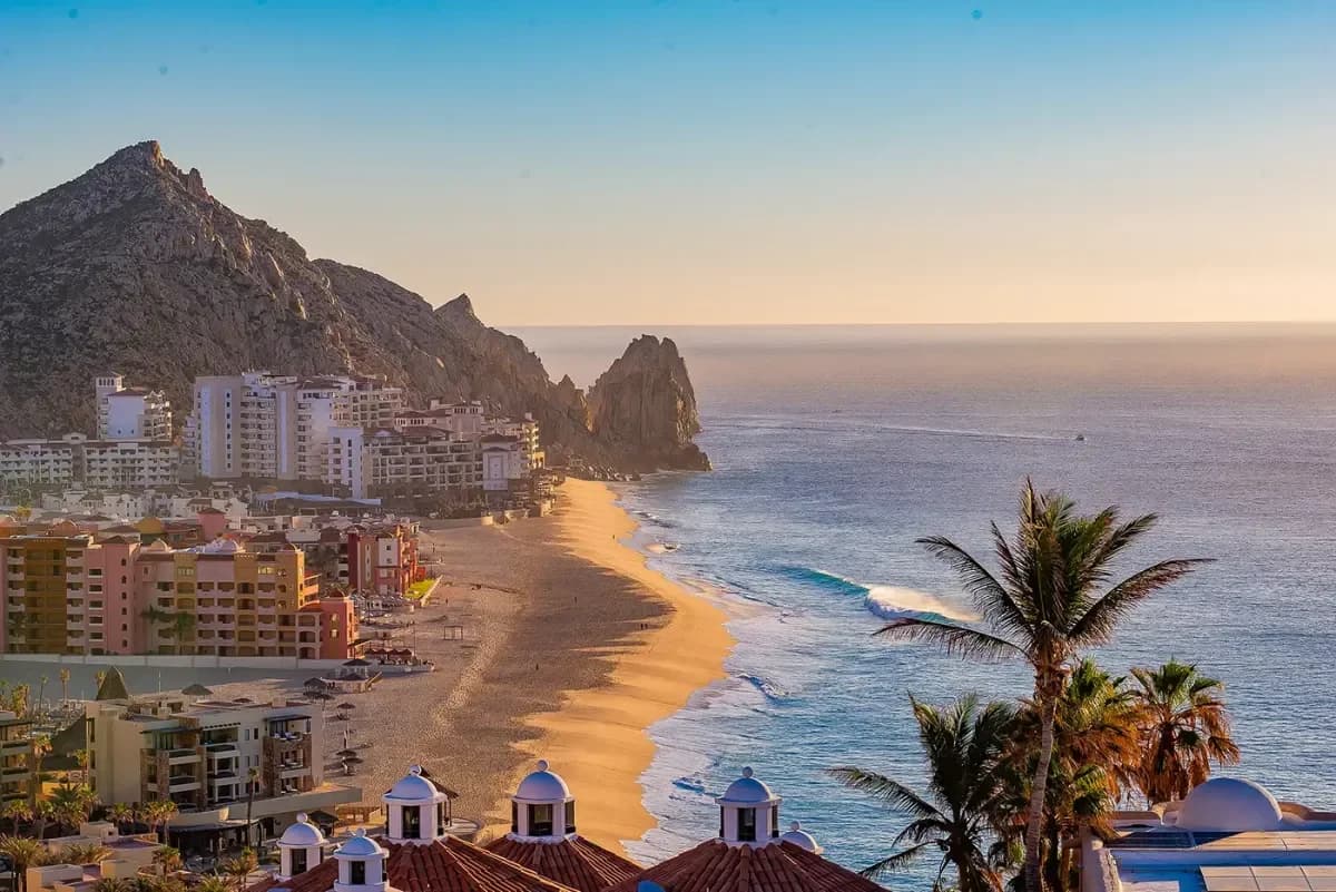Beach aerial at Costa Azul Worth It with ocean and rock formations