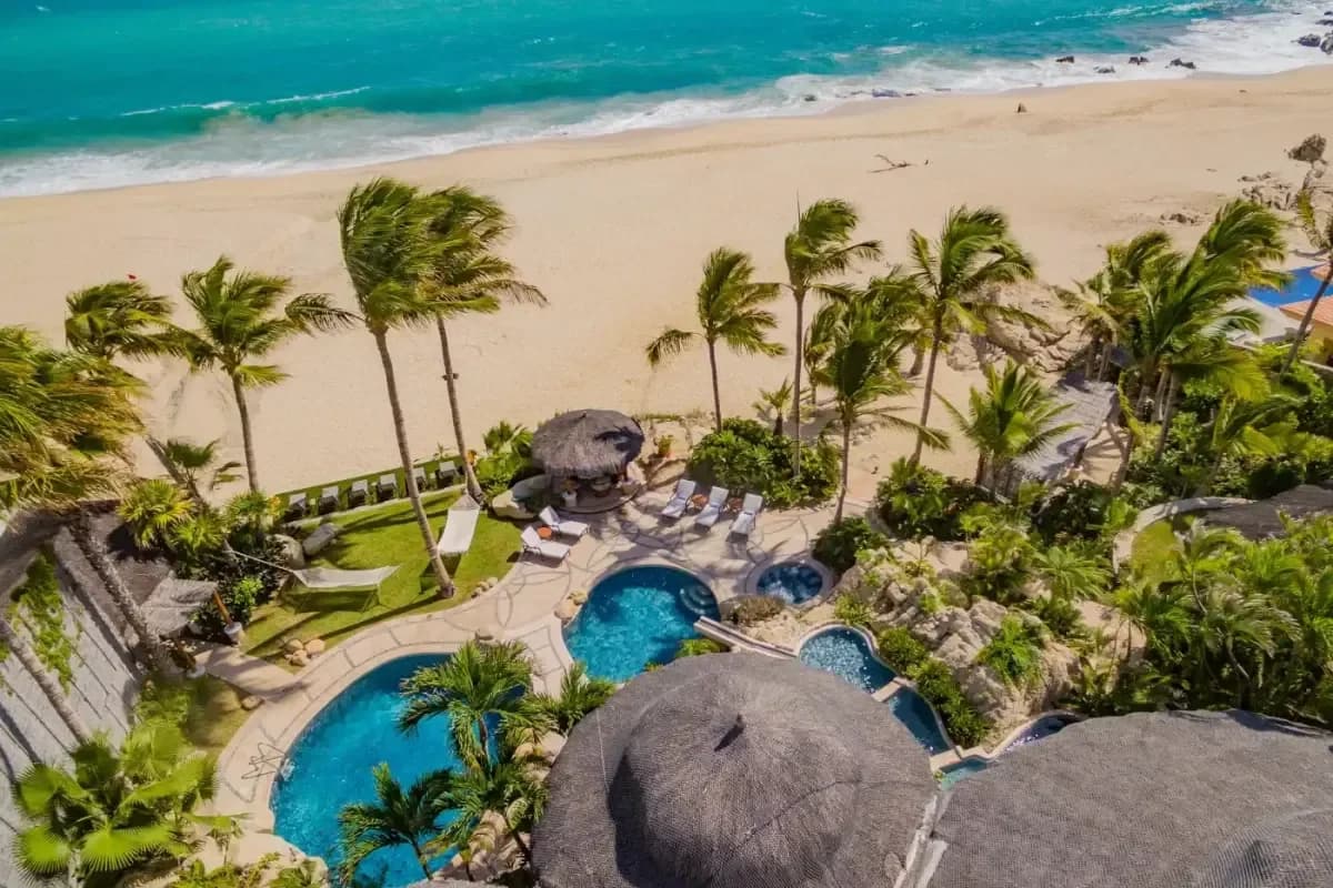 Resort aerial at Medano Beach Guide multiple pools, beach, ocean