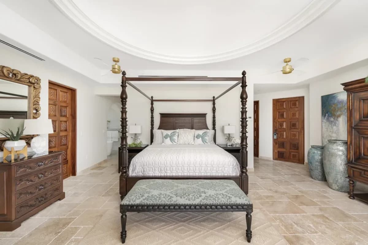 Primary bedroom 1 at Pedregal Villas for Rent Cabo 2026: Your Ultimate Luxury Guide four-poster bed, full view
