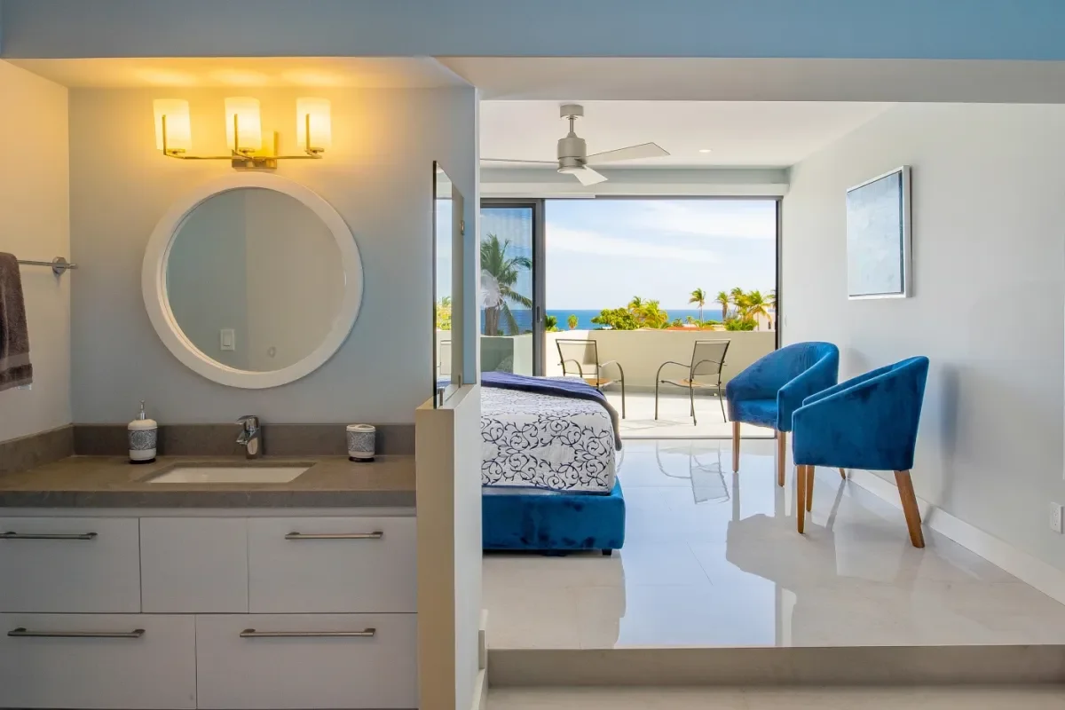 Bedroom 1 at Blissful Babymoon: Top Prenatal Spa Treatments in Cabo San Lucas for 2026 with ocean view, balcony