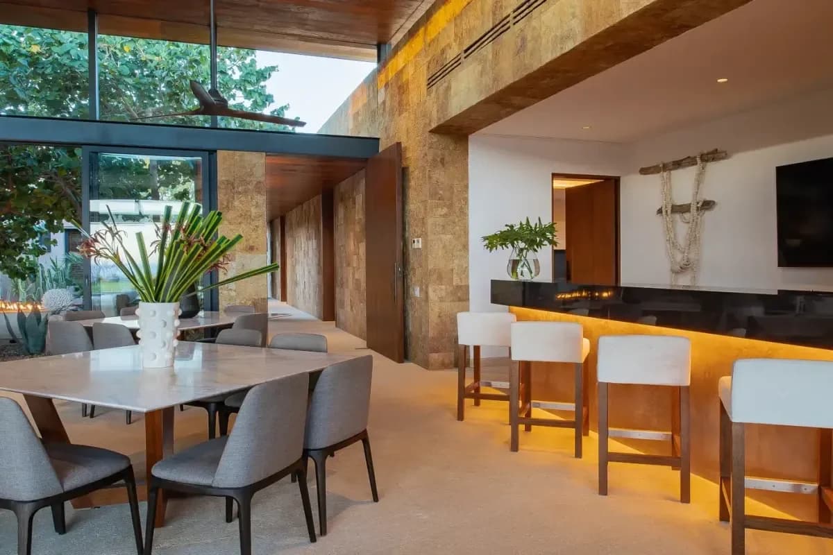 Dining area at Lovers Beach Conditions interior, modern design